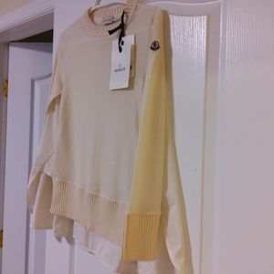 New Moncler thin ivory sweater